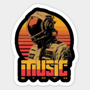 Retro Synthwave Astronaut DJ - Music and Space Lovers Magnet