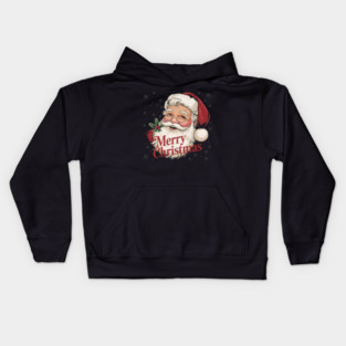 Cool Vintage Christmas Santa Claus Face Kids Hoodie