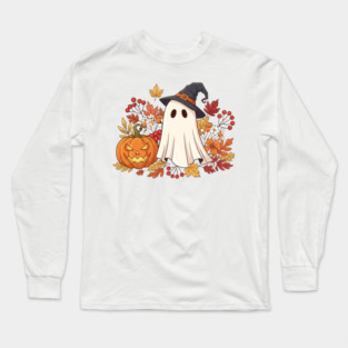 Cute Witch Ghost Halloween Long Sleeve T-Shirt