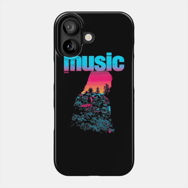 Retro Music Festival Vibe - Silhouette Concept Art Phone Case by TuncGK
