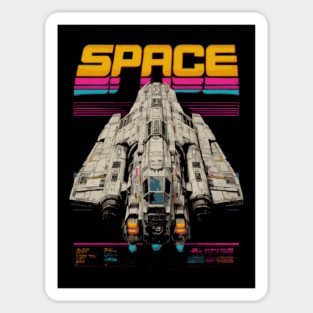 Retro Space Freighter - Sci Fi Lover Gift Sticker