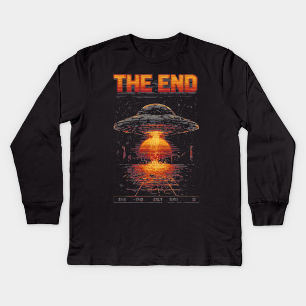 The End - Apocalyptic UFO Attack Kids Long Sleeve T-Shirt by TuncGK