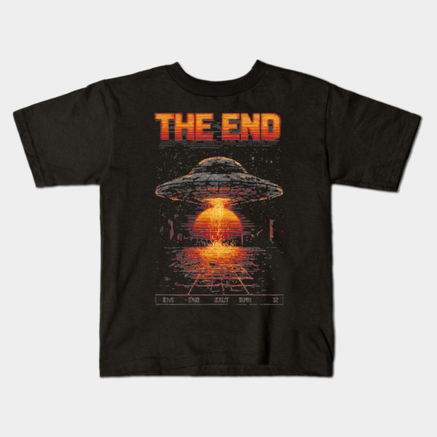 The End - Apocalyptic UFO Attack Kids T-Shirt by TuncGK
