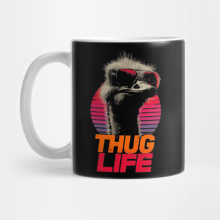 Funny Thug Life Ostrich - Retro Banner Style Mug