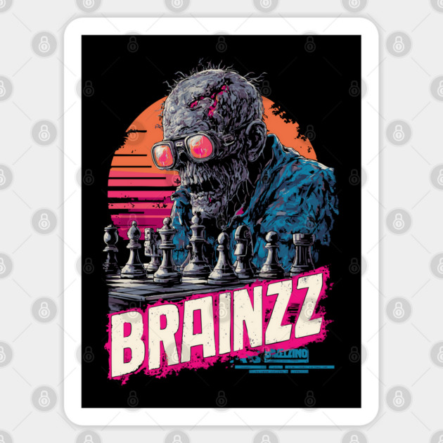 Brainzz - Funny Zombie Chess Player Sticker by TuncGK