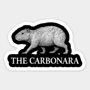 The Carbonara Capybara Animal Meme Pun Sticker