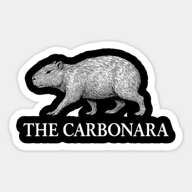 The Carbonara Capybara Animal Meme Pun Magnet by Anticorporati