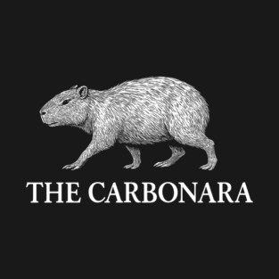 The Carbonara Capybara Animal Meme Pun T-Shirt