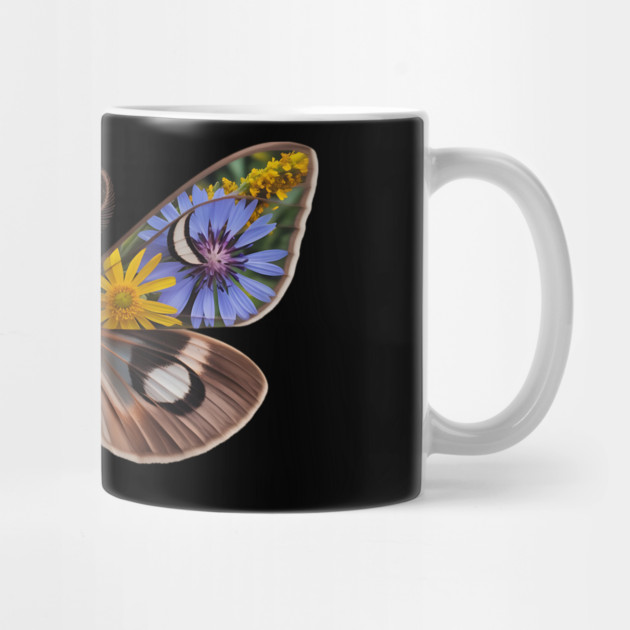 Floral Moth with Wildflowers and Nature-Inspired Wings by BirdsnStuff