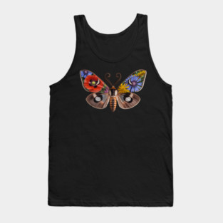 Floral Moth with Wildflowers and Nature-Inspired Wings Tank Top