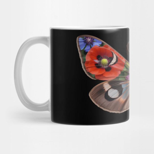 Floral Moth with Wildflowers and Nature-Inspired Wings by BirdsnStuff