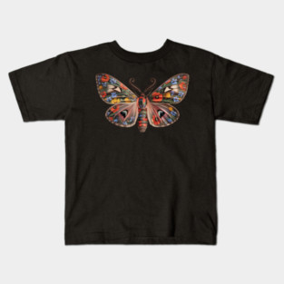 Botanical Moth with Wild Bloom Wings Nature Art Kids T-Shirt