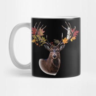 Autumn Woodland Deer with Leaf-Filled Antlers Mug