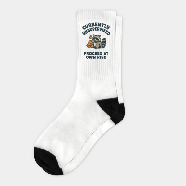 Currently Unsupervised Proceed At Own Risk Socks by Anticorporati