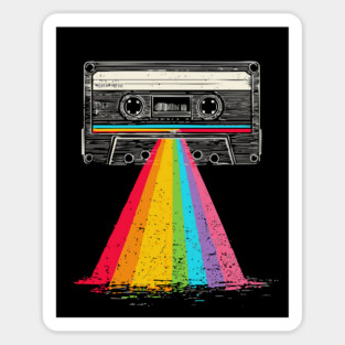 Cassette Spaceship - Retro Music Galaxy Sticker