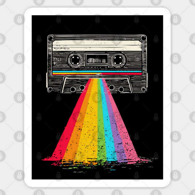 Cassette Spaceship - Retro Music Galaxy Sticker by TuncGK