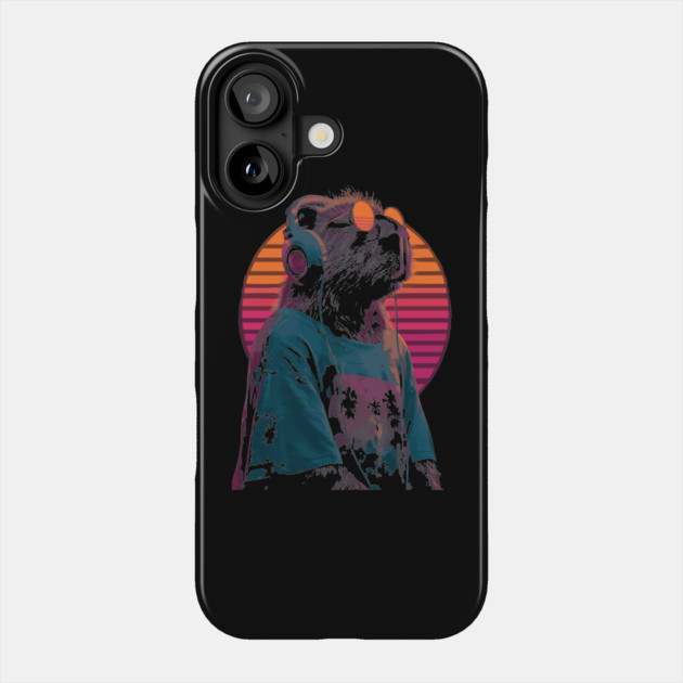 Capybara DJ - Retro Chill Wave Phone Case by TuncGK
