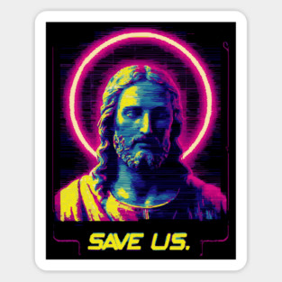 Save Us - Vaporwave Jesus Sticker