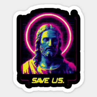 Save Us - Vaporwave Jesus Magnet