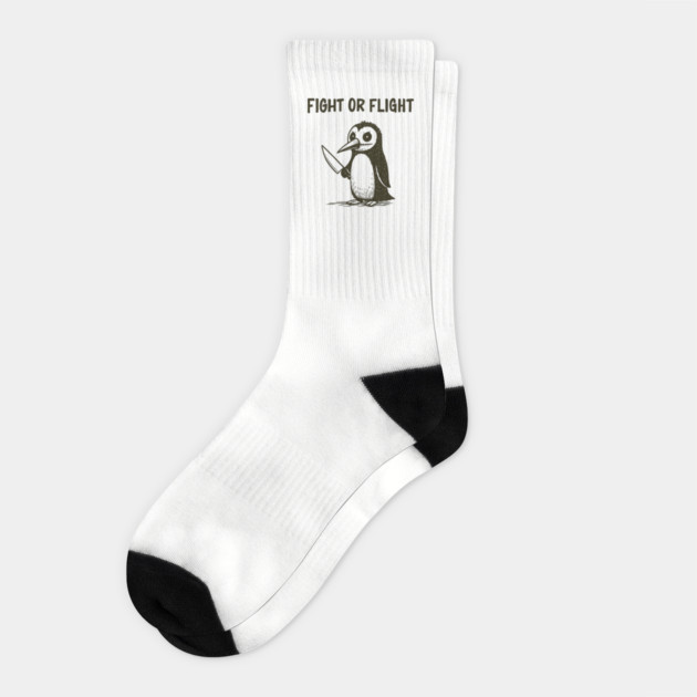 Fight or Flight Panic Anxiety Humor Socks by Anticorporati