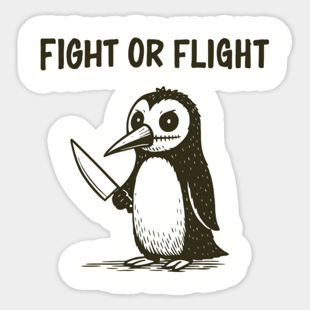 Fight or Flight Panic Anxiety Humor Magnet by Anticorporati