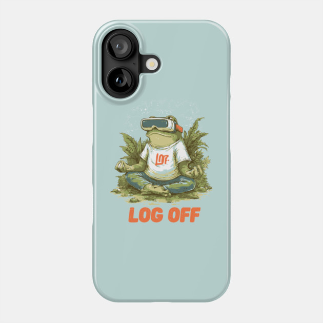 Log Off - Meditating Frog with VR Glass Phone Case by TuncGK