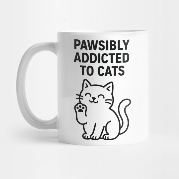 Pawsibly Addicted To Cats Cat Lovers Gift by Douglas's Store 5