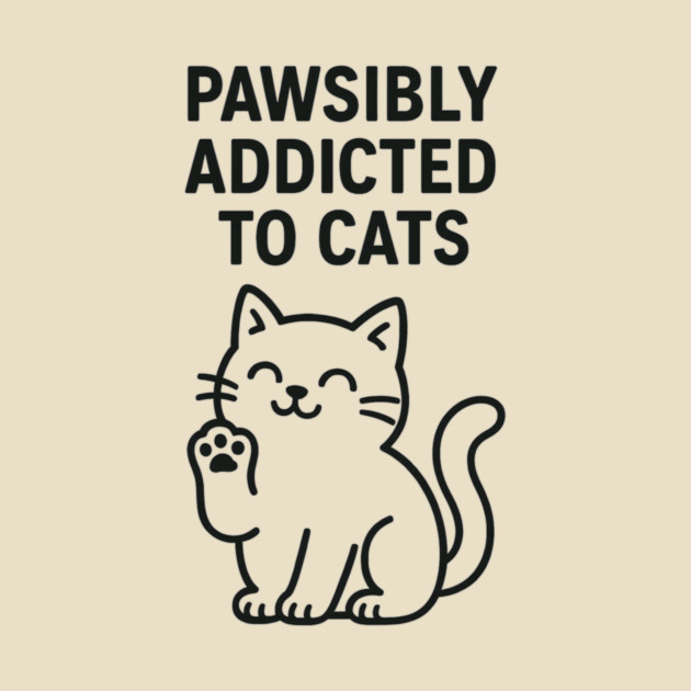 Pawsibly Addicted To Cats Cat Lovers Gift by Douglas's Store 5