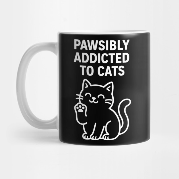 Pawsibly Addicted To Cats Cat Lovers Gift by Douglas's Store 5