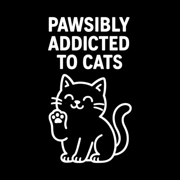 Pawsibly Addicted To Cats Cat Lovers Gift by Douglas's Store 5
