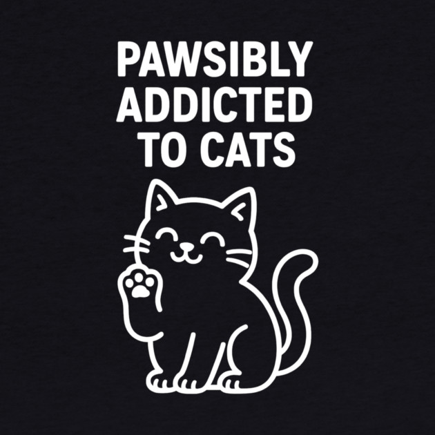 Pawsibly Addicted To Cats Cat Lovers Gift by Douglas's Store 5
