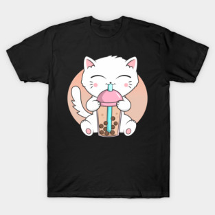 Cat Boba Tea Bubble Tea Kawaii Anime Cat Kawaii Neko T-Shirt