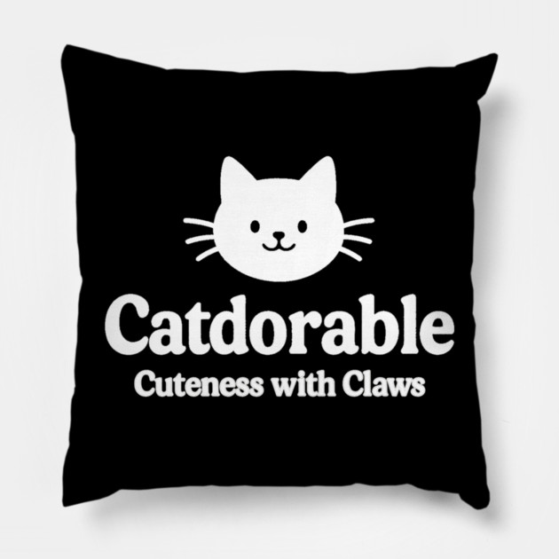 Catdorable Cuteness With Claws Cat Lovers Gift Pillow by Douglas's Store 5