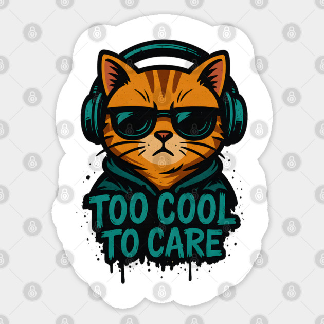 Too Cool to Care Sticker by meowsterpaws
