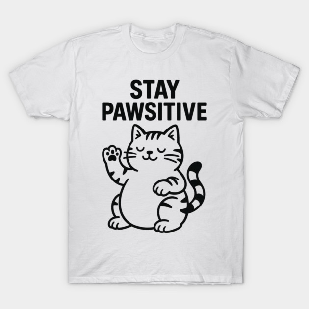Stay Pawsitive Cat Lovers Gift T-Shirt by Douglas's Store 5