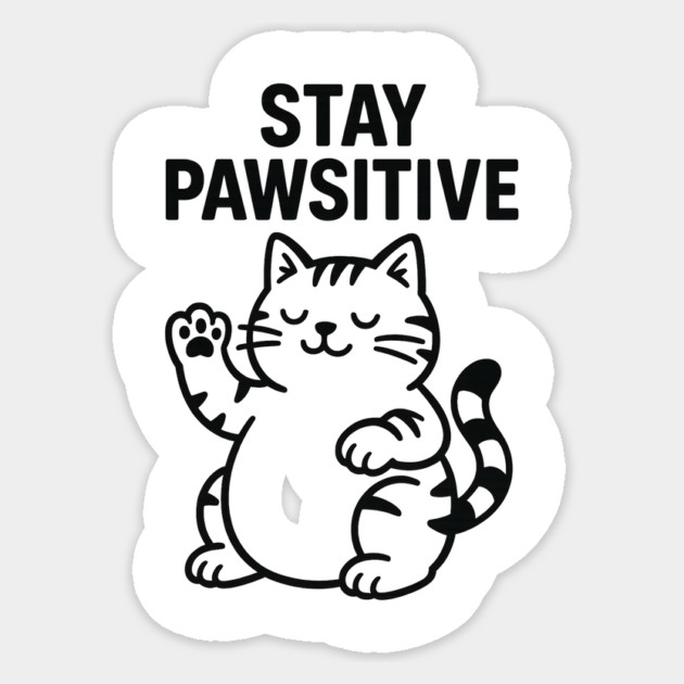 Stay Pawsitive Cat Lovers Gift Sticker by Douglas's Store 5