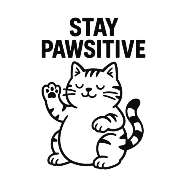 Stay Pawsitive Cat Lovers Gift by Douglas's Store 5