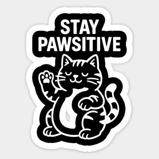 Stay Pawsitive Cat Lovers Gift Sticker by Douglas's Store 5