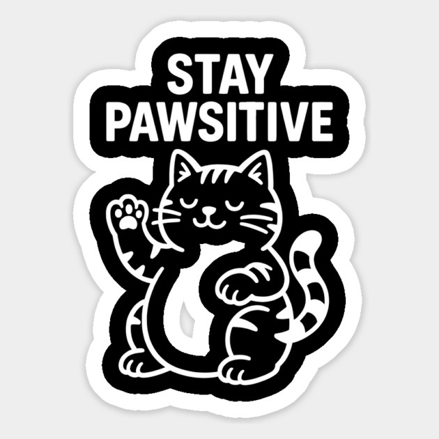 Stay Pawsitive Cat Lovers Gift Magnet by Douglas's Store 5