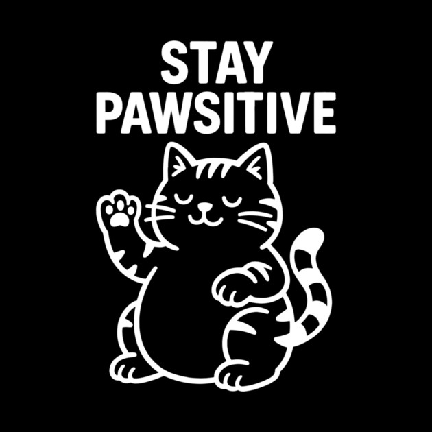Stay Pawsitive Cat Lovers Gift by Douglas's Store 5