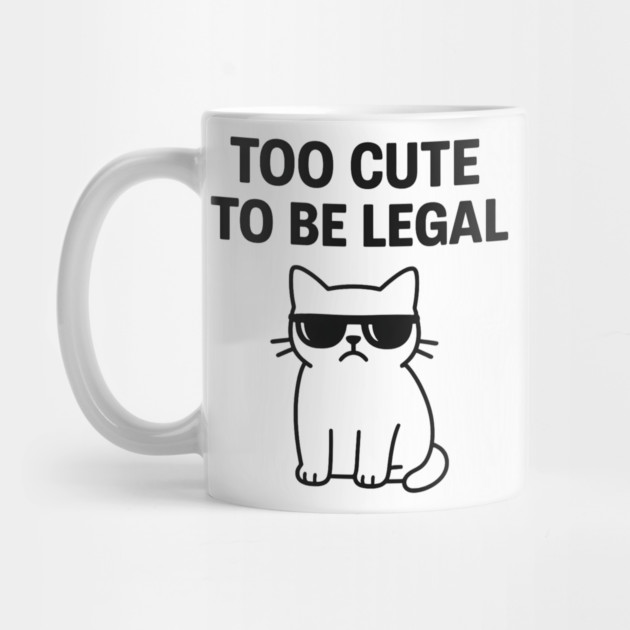 Too Cute To Be Legal Funny Cat Lovers Gift by Douglas's Store 5