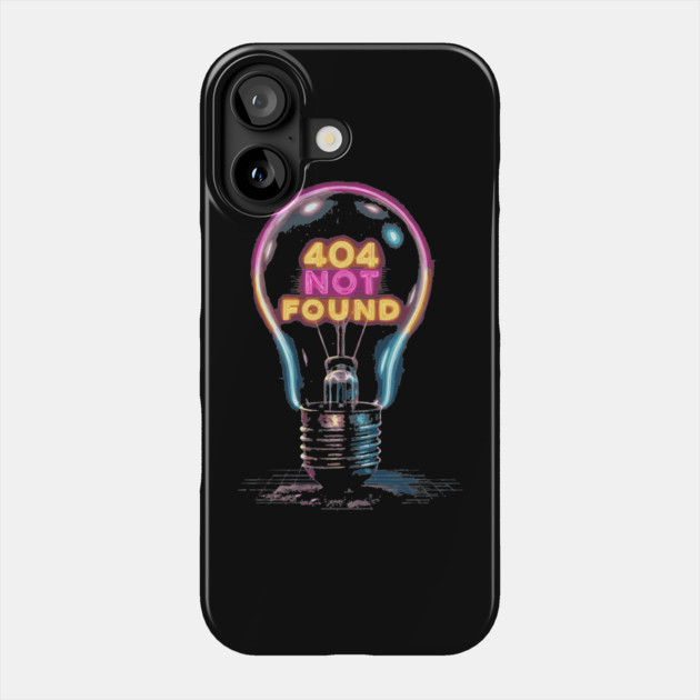 404 Idea Not Found - Colorful Funny Retro Light Bulb Phone Case by TuncGK