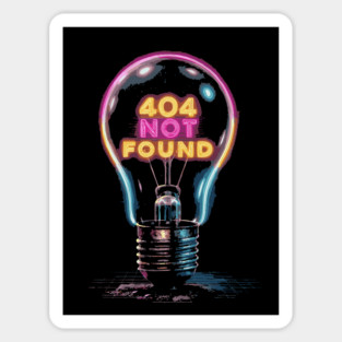 404 Idea Not Found - Colorful Funny Retro Light Bulb Sticker