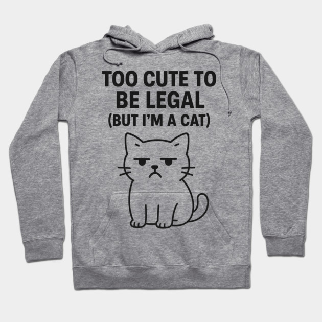 Too Cute To Be Legal Funny Cat Lovers Hoodie by Douglas's Store 5