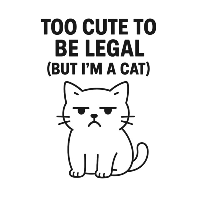 Too Cute To Be Legal Funny Cat Lovers by Douglas's Store 5