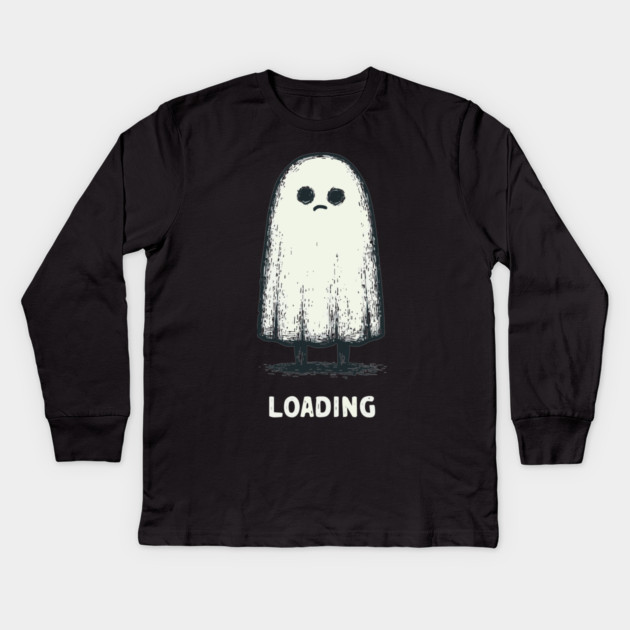 Loading... Funny Sad Ghost Kids Long Sleeve T-Shirt by TuncGK