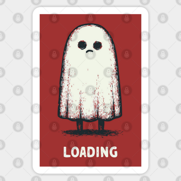 Loading... Funny Sad Ghost Sticker by TuncGK