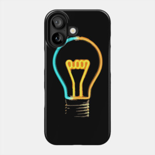 Neon Idea Lightbulb - Colorful Retro Design Phone Case