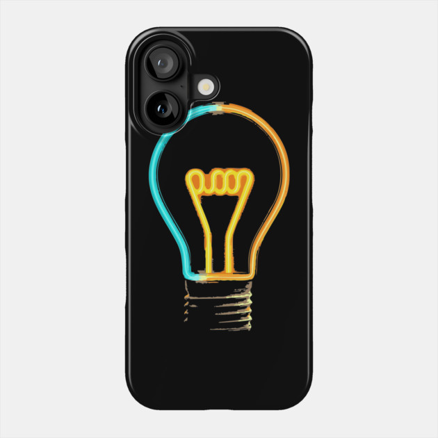Neon Idea Lightbulb - Colorful Retro Design Phone Case by TuncGK