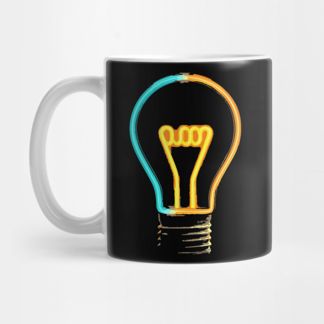 Neon Idea Lightbulb - Colorful Retro Design by TuncGK